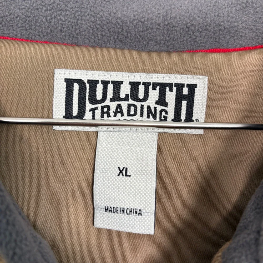 Duluth Trading Mens Full Zip Sweater XL Brown Shetland Wool Lined Ribbed Knit